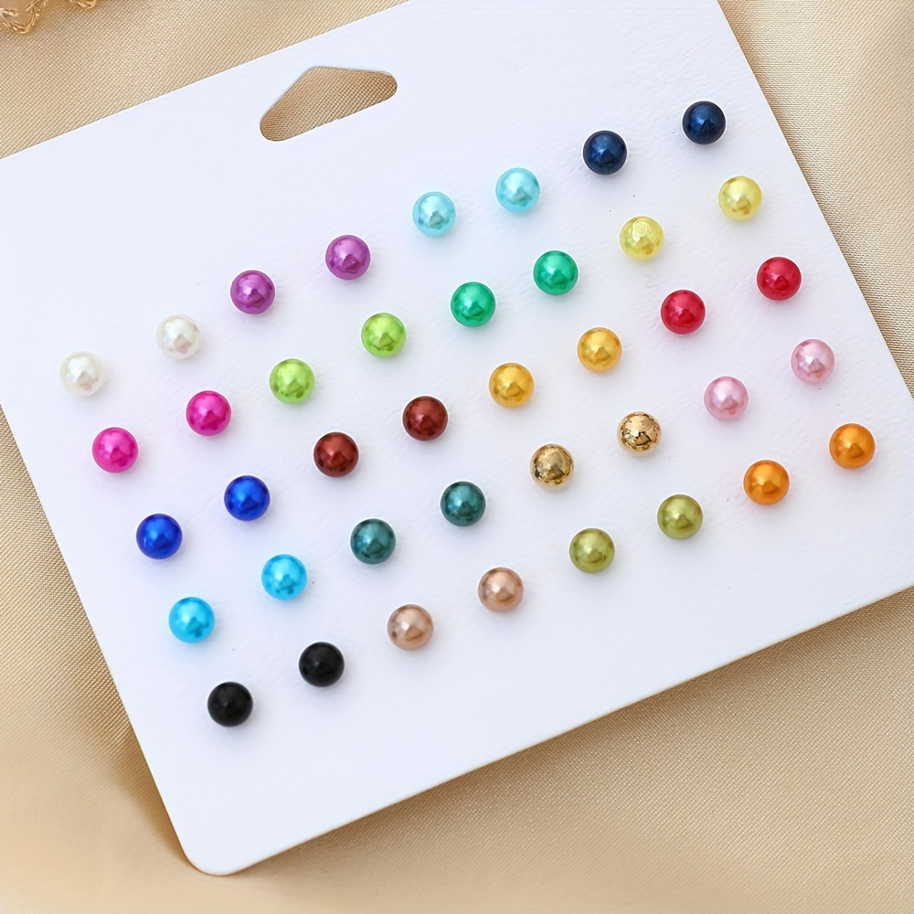 20 Pairs Women's Colorful Simple Earrings Combination Set